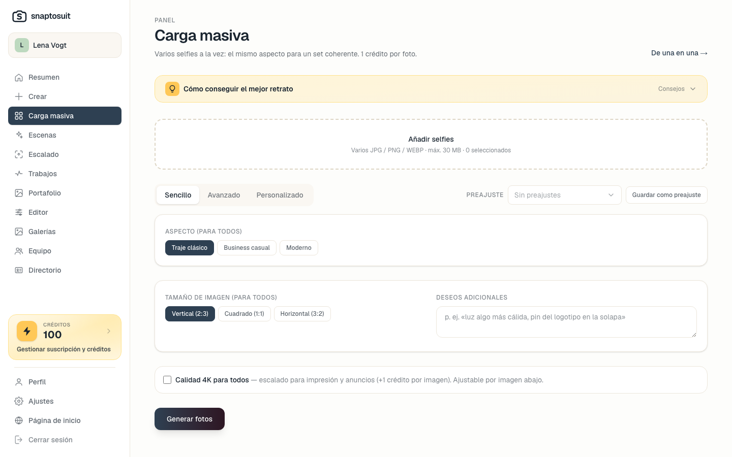 Carga masiva para equipos enteros