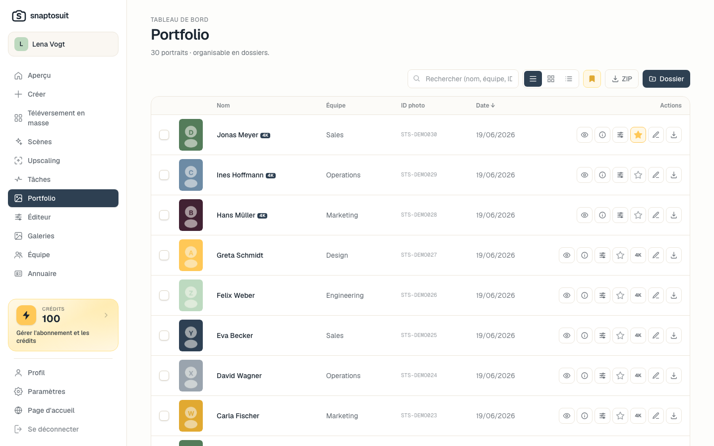 Tout votre portfolio, organisé