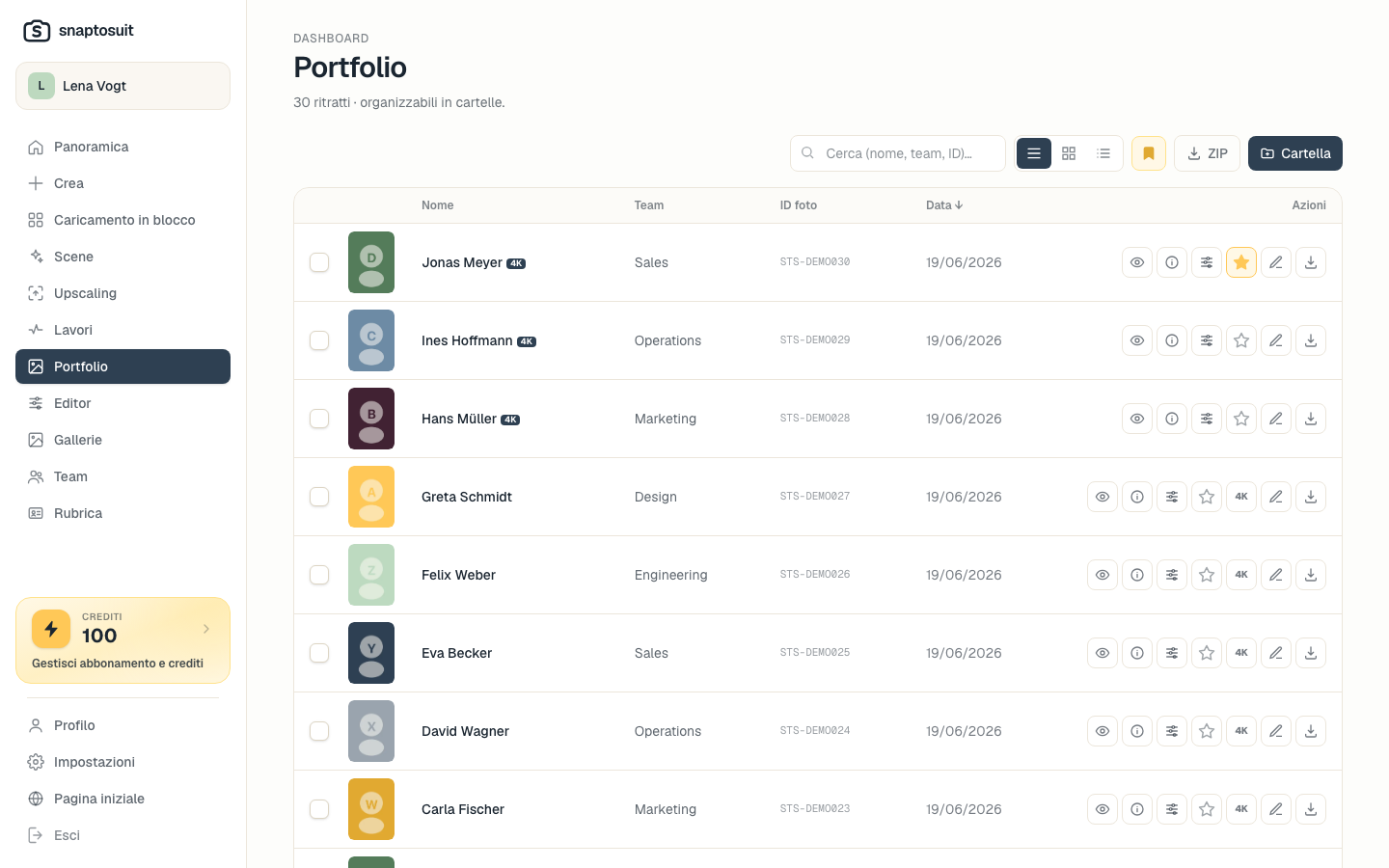 Tutto il tuo portfolio, organizzato