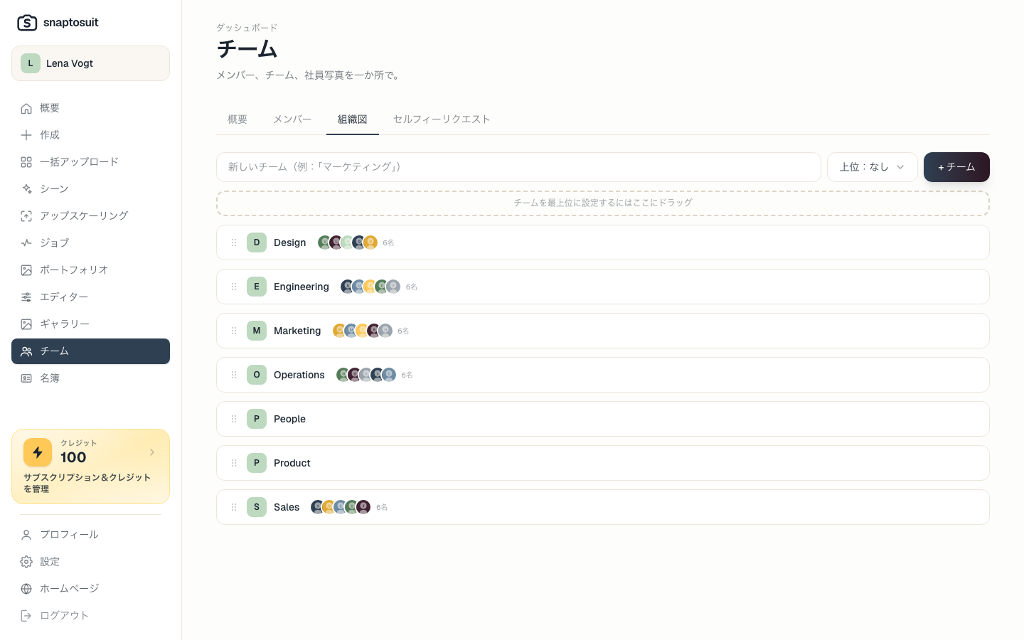 チーム全体を管理