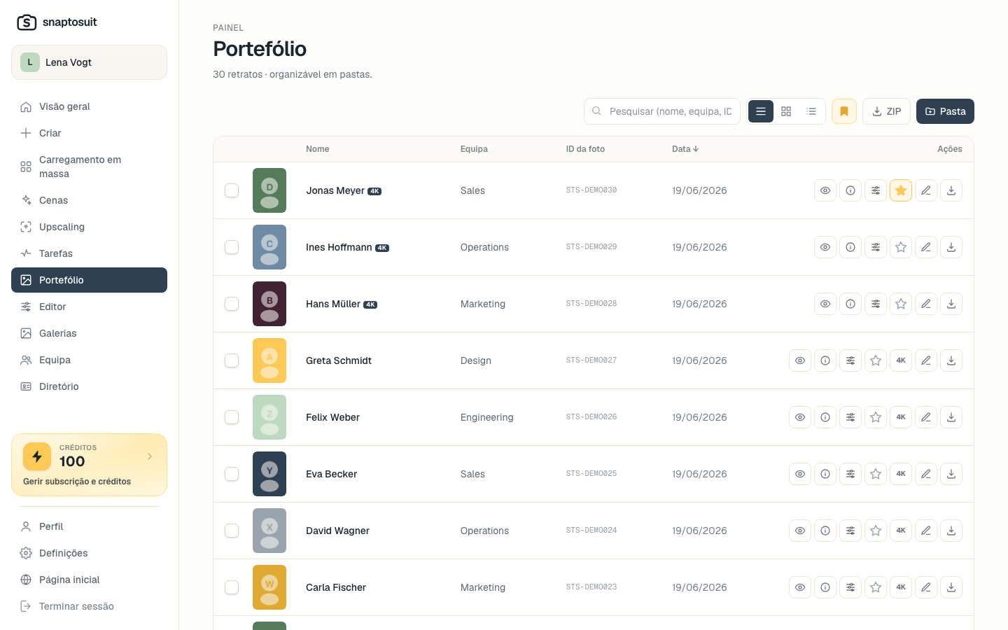Todo o seu portefólio, organizado